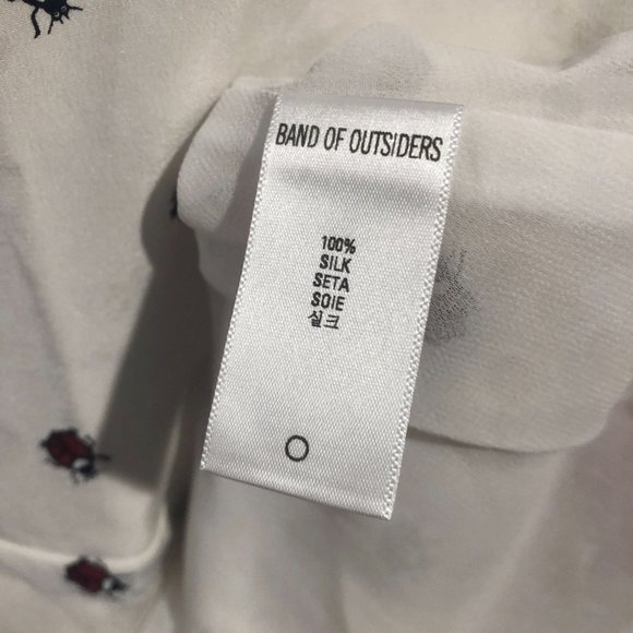 Band of Outsiders Silk Beetle Mini Dress White Pockets Small Womens Bugs Insects - Picture 5 of 6
